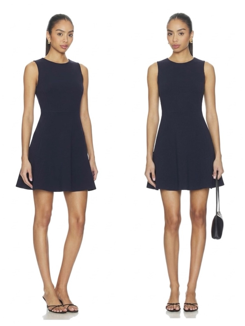 Theory $375 Navy Virgin Wool Fit & Flare Mini Dress Size Small 4 Classic Preppy